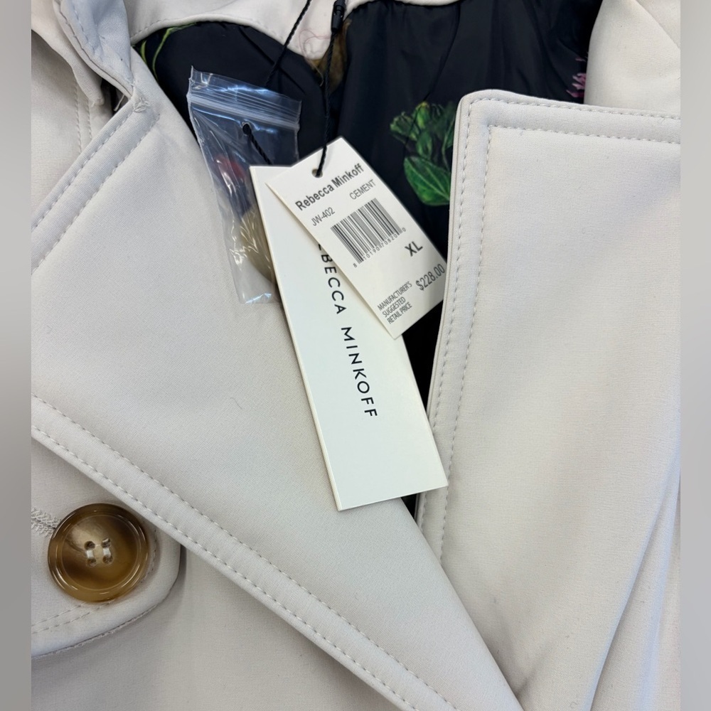 Rebecca Minkoff Cream Trench Coat Sz XL NWT - Picture 7 of 7